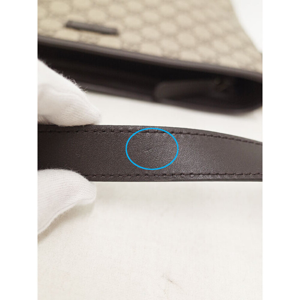 Gucci GG Plus Monogram Flat Messenger Crossbody Bag Brown - Picture 7 of 9
